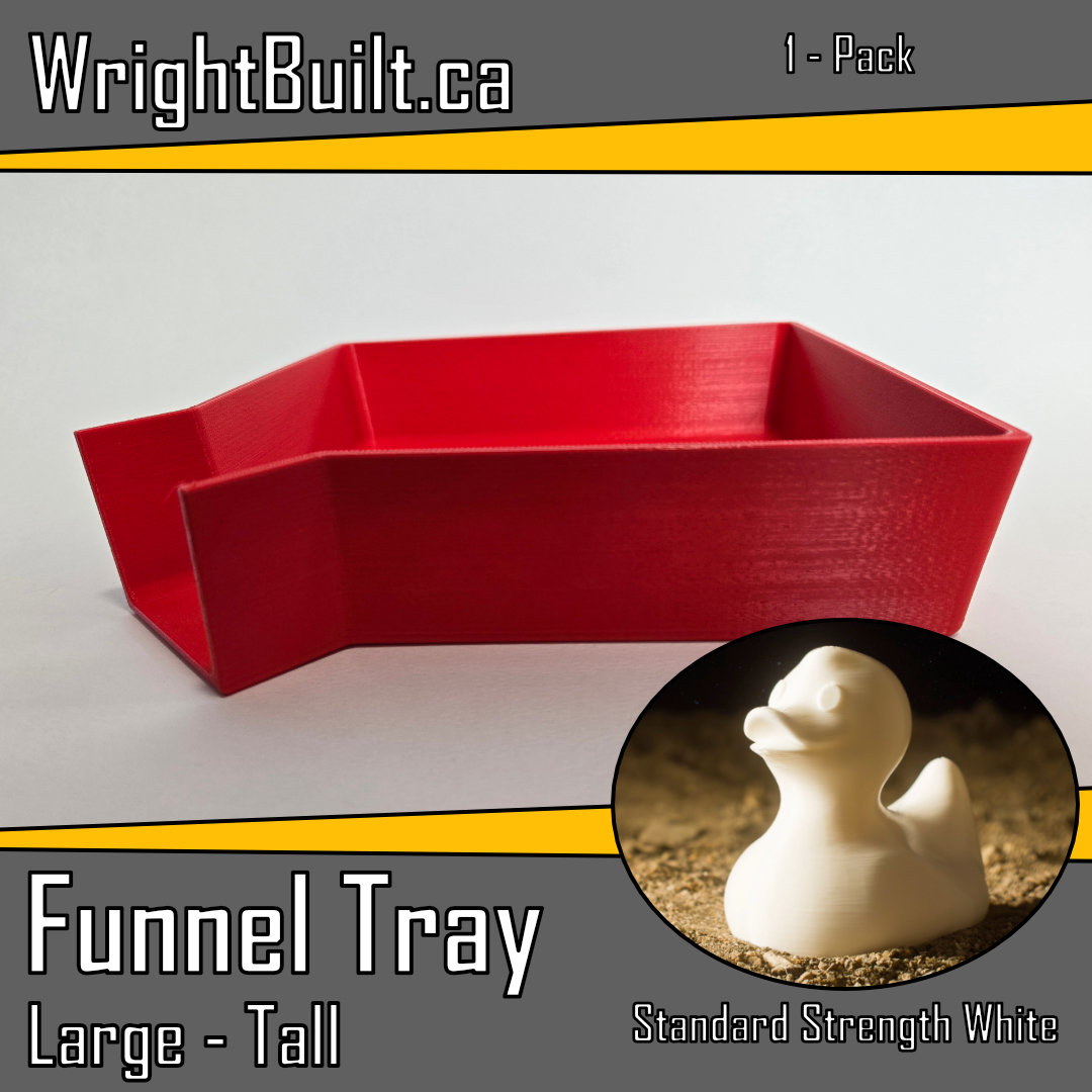 Funnel Tray - Large & Tall - Standard Strength White Plastic - Sorting & Organizing Tool - 1 Pack